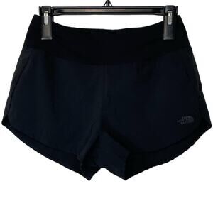 North Face Black Shorts S Logo Zip Pocket Athletic Casual Summer Unlined Active
